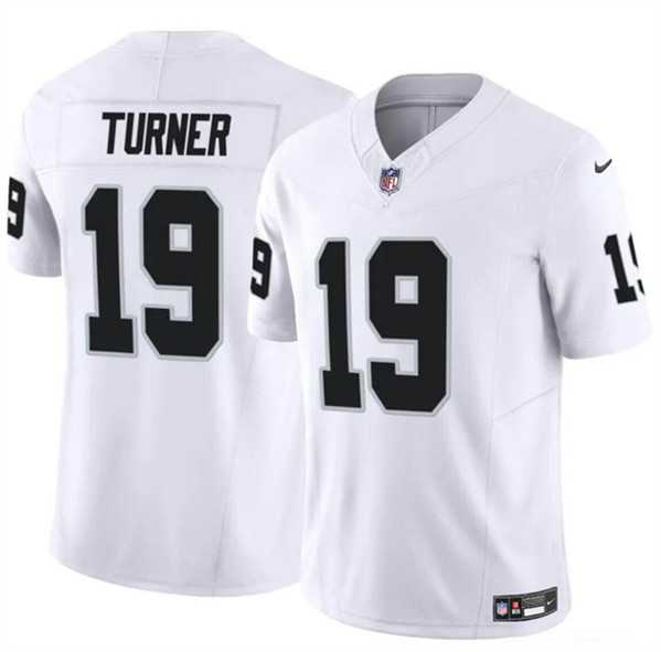 Men & Women & Youth Las Vegas Raiders #19 DJ Turner White F.U.S.E. Vapor Stitched Jersey